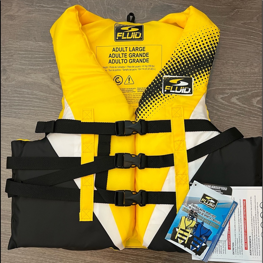 🔥NWT🔥 Fluid Adult Universal 3-Buckle PFD/Life Jacket